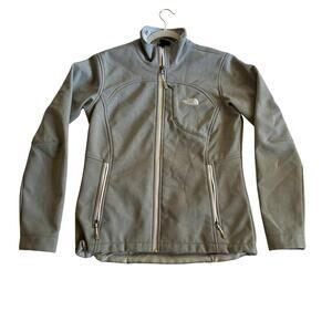 The North Face Apex Bionic Jacket Womens Medium Gray Softshell Zip Up Windproof